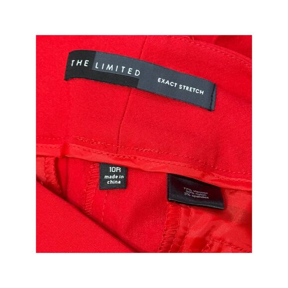 The Limited Exact Stretch Red Crepe Straight Leg Career Dress Pants Size 10R - Picture 7 of 8